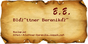 Blüttner Bereniké névjegykártya
